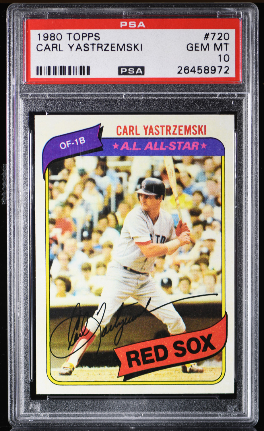 1980 TOPPS BASEBALL #720 CARL YASTRZEMSKI GRADED PSA 10 GEM MINT FREE SHIPPING