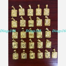 Unisex 18K Gold Filled 26 Alphabet Letter Pendant  Box/Snake Chain Necklace Set