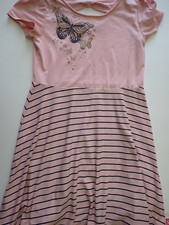Girls Epic Threads Size XL Extra Large Short Sleeve Dress Pink Butterfly Read