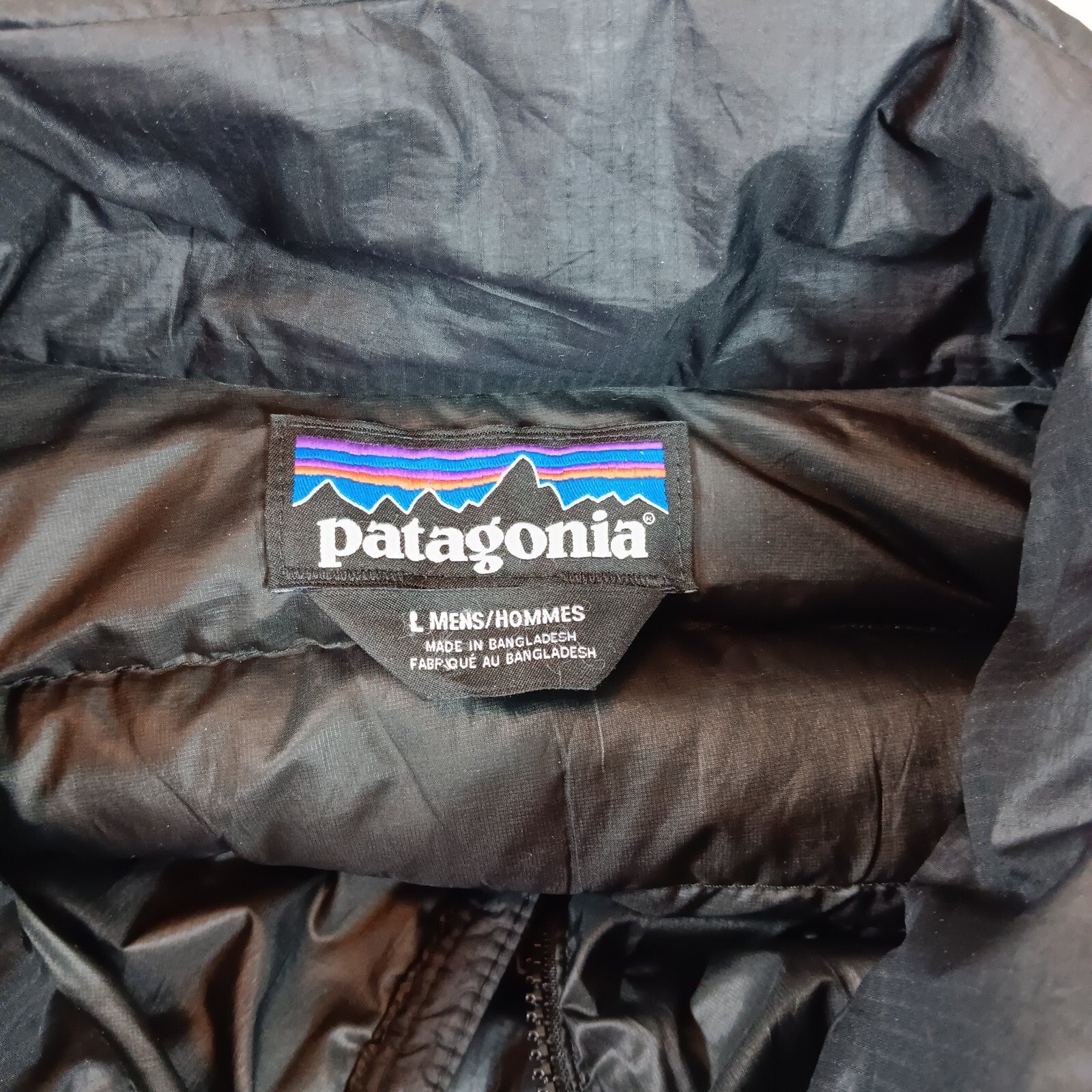 Patagonia Men&rsquo;s Down Sweater Jacket Black Puffer Full Zip Size Large 84674
