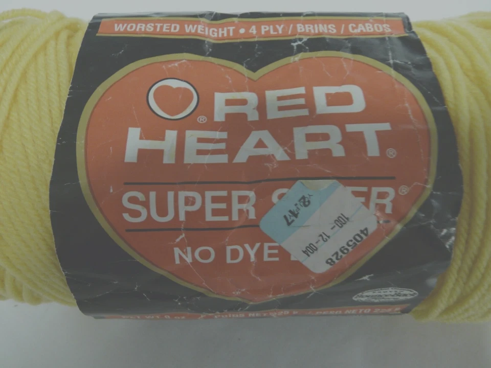 Fio supereconômico coração vermelho novelo 320 farinha de milho acrílico peso penteado 4 dobras EUA - Imagem 2 de 4