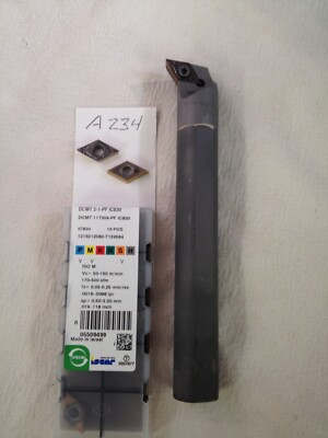 1 NEW 3/4'' CARBIDE BORING BAR. E12-SDUCR-3 W/ ISCAR DCMT 3-1-PF INSERTS {A234}