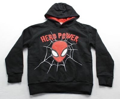 Marvel Kid's Spiderman Hero Power Pullover Hoodie CL8 Black Medium Size 134cm