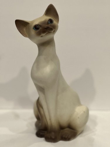 Vintage Siamese Cat Figurine Napco Potteries 1961 10" T Can Be Used As Vase - Picture 2 of 11