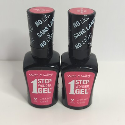 Wet n Wild 1 Step Wonder Gel Nail Color #723A It's A Sher-Bert Day! Lot Of 2