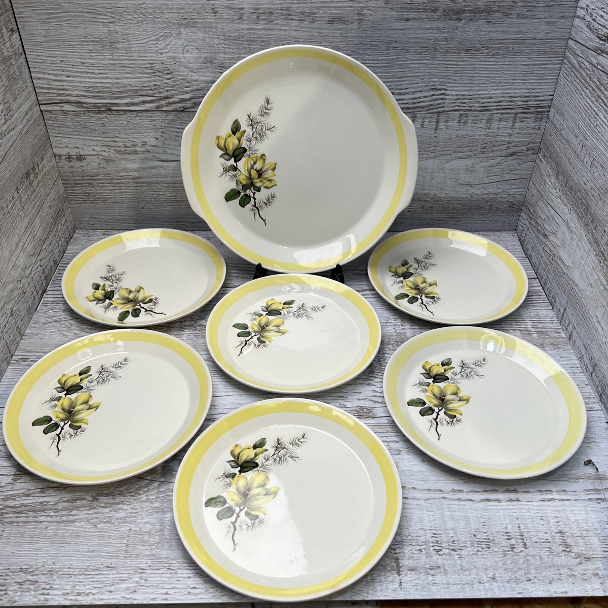 Empire Porcelain Company Staffordshire yellow floral plate set