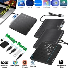 USB 3.0 Slim External CD DVD Drive Disc Burner Writer Recorder For Laptop PC Mac