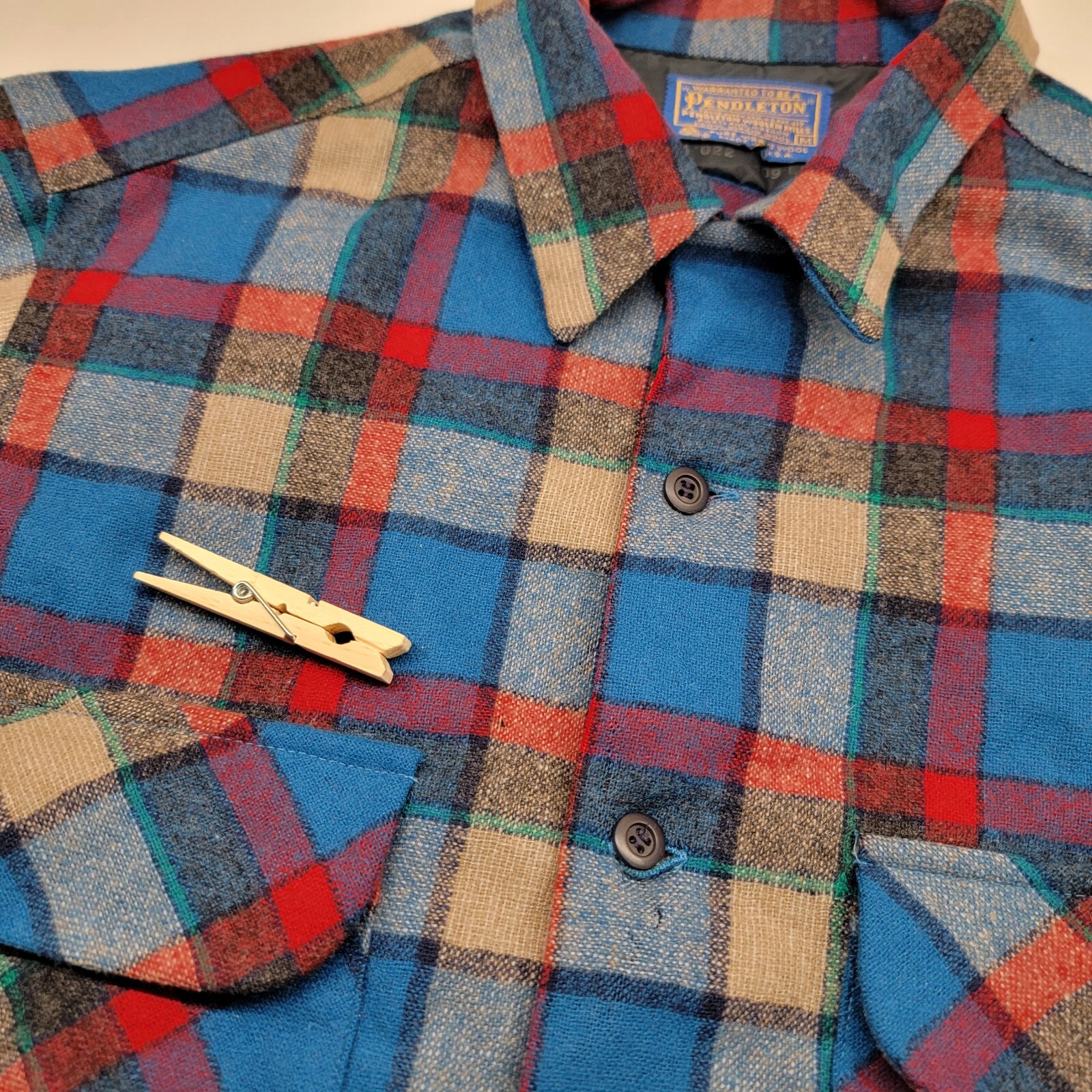VTG Pendleton Flannel Plaid Wool Button Down Long… - image 10