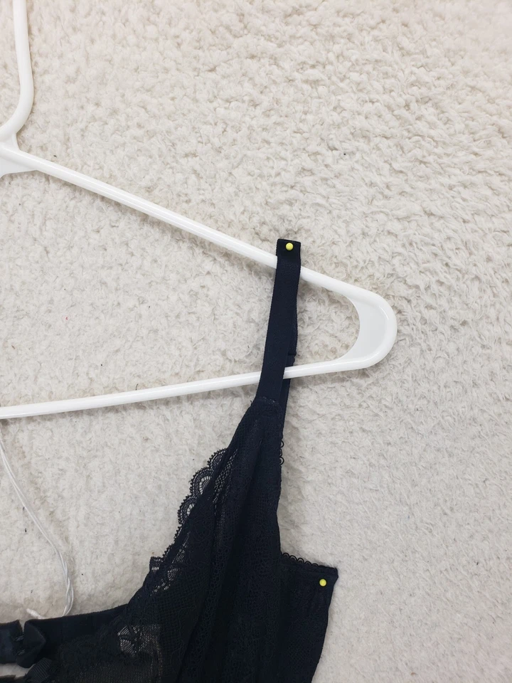 Sujetador para mujer Gossard 30I negro mezcla de polietileno ribete de encaje transparente con aros ajuste cómodo Foto 3 de 4