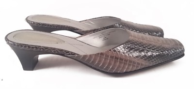 Liz Claiborne Faux Snakeskin Slip-On Low-Heeled Sandals for Women, Size 6.5 M