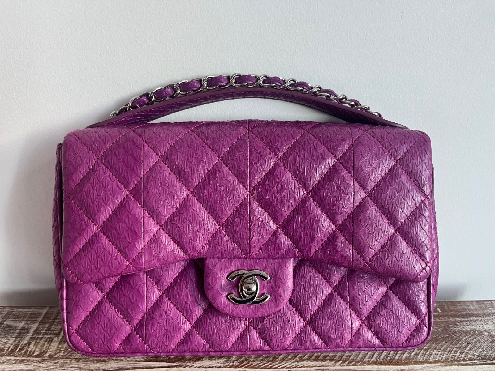 Chanel Python Easy Carry Medium Flap Bag - image 1