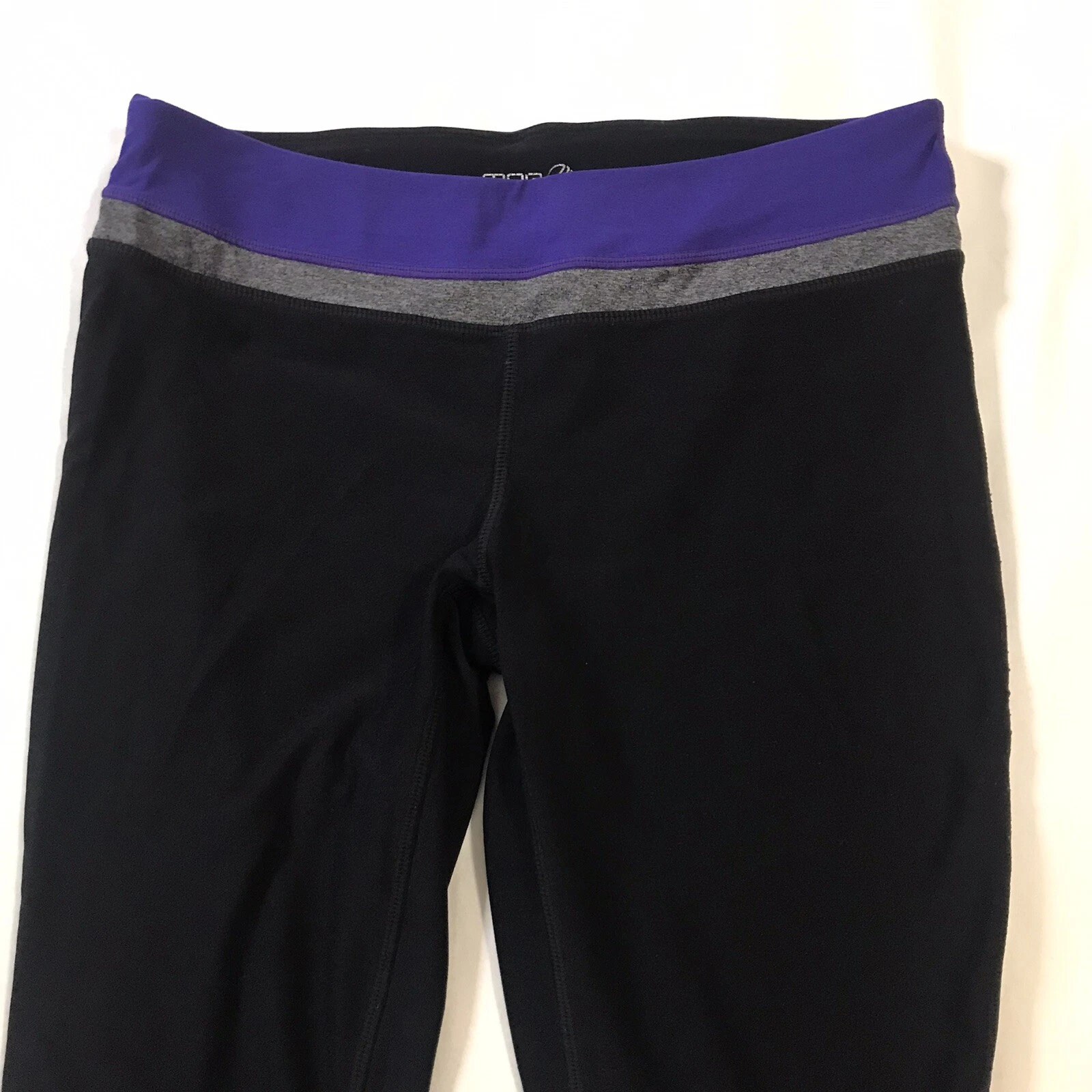 mpg capri ruched gray purple leggings