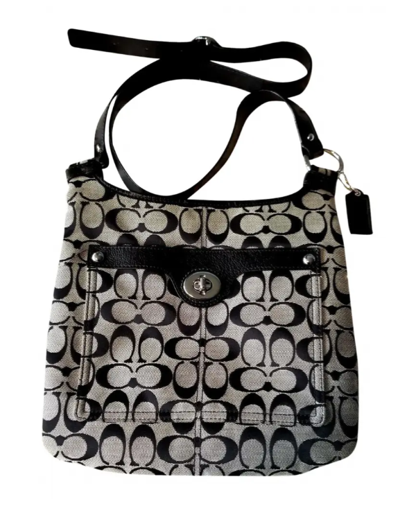 Coach Vintage Soho Black Leather and Signature C Canvas