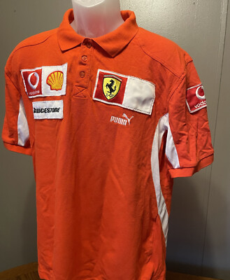 PUMA FERRARI SPONSERED POLO SHIRT MENS XL BRIDGESTONE SHELL LOGO