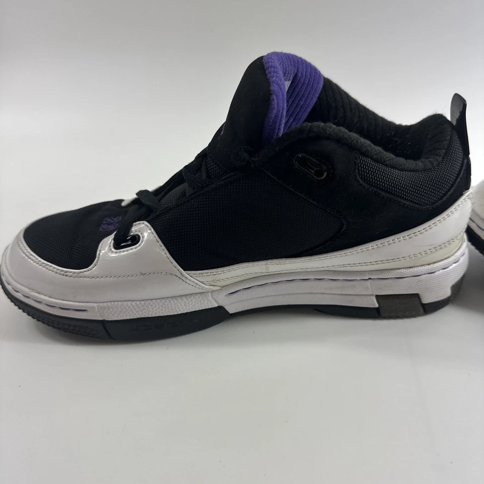 Air Jordan Ol'School II низкий черный белый фиолетовый мужчин размер 10,5 343065-102 РЕДКАЯ - Изображение 4 из 4
