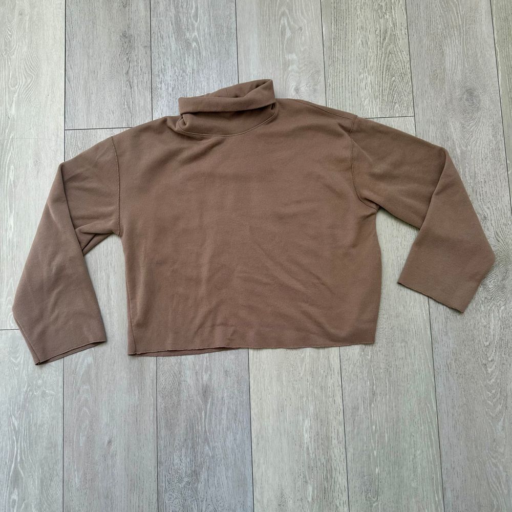 Brown fall basic cropped Zara turtle neck with un… - image 2