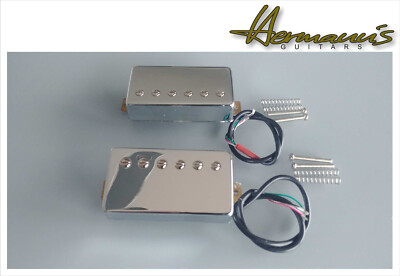60's Vintage Classic Alnico 5 Humbucker Set,  N 7,2K / B 8,4K, Chrome covered