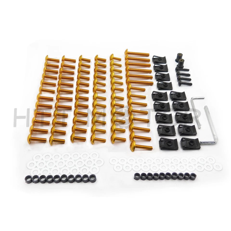 Kit completo de pernos de carenado de aleación CNC tornillos de carrocería tuercas para Kawasaki DORADO Foto 4 de 4