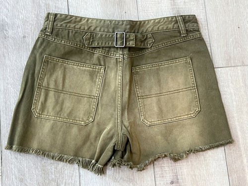 FREE PEOPLE JESSE CARPENTER CUTOFF PANTALONCINI JEANS DENIM ORLO SFILACCIATO EFFETTO INVECCHIATO 29 - Foto 4 di 9