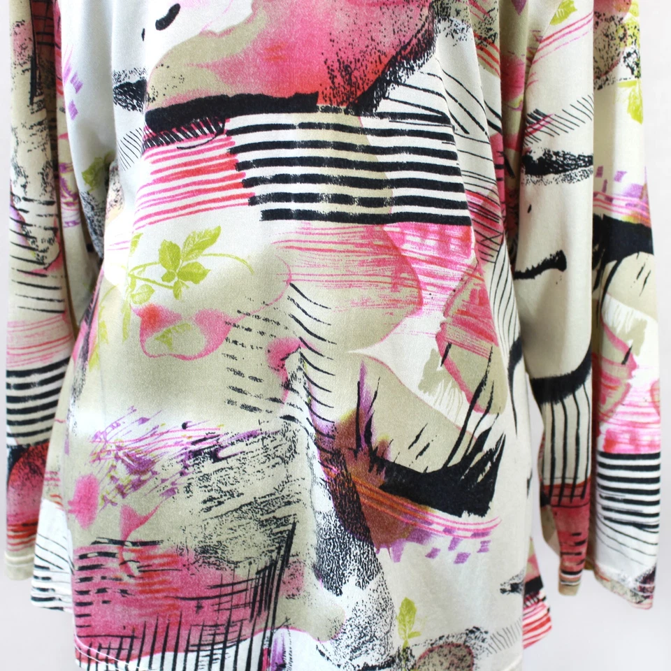 LYNN RITCHIE Plus Silk Blend Colorful Abstract Floral TOP SHIRT BLOUSE 3X — 第 4/4 张图片