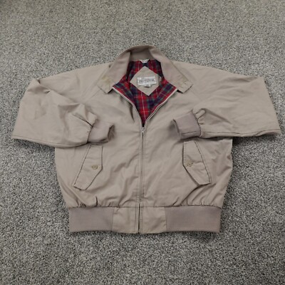 VTG Field Stream Jacket Mens L Beige Plaid Lined Chin Strap VTG Field Stream Jacket Mens L Beige Plaid Lined Chin Strap