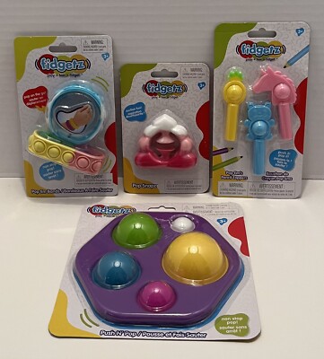 Fidgetz Set - Push N' Pop, Pop Snapz, Pop Em Bands, Pop Em s Pencil Toppers New