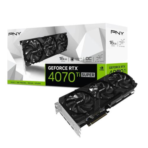 PNY GeForce RTX 4070 Ti SUPER VERTO 16GB GDDR6X Over clocked Graphics Video Card - Picture 1 of 6