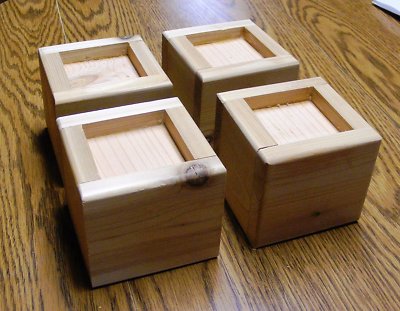 Solid Wood Bed Lifter Desk Riser (One Piece) For 3 x 3 Inch Furniture Leg
