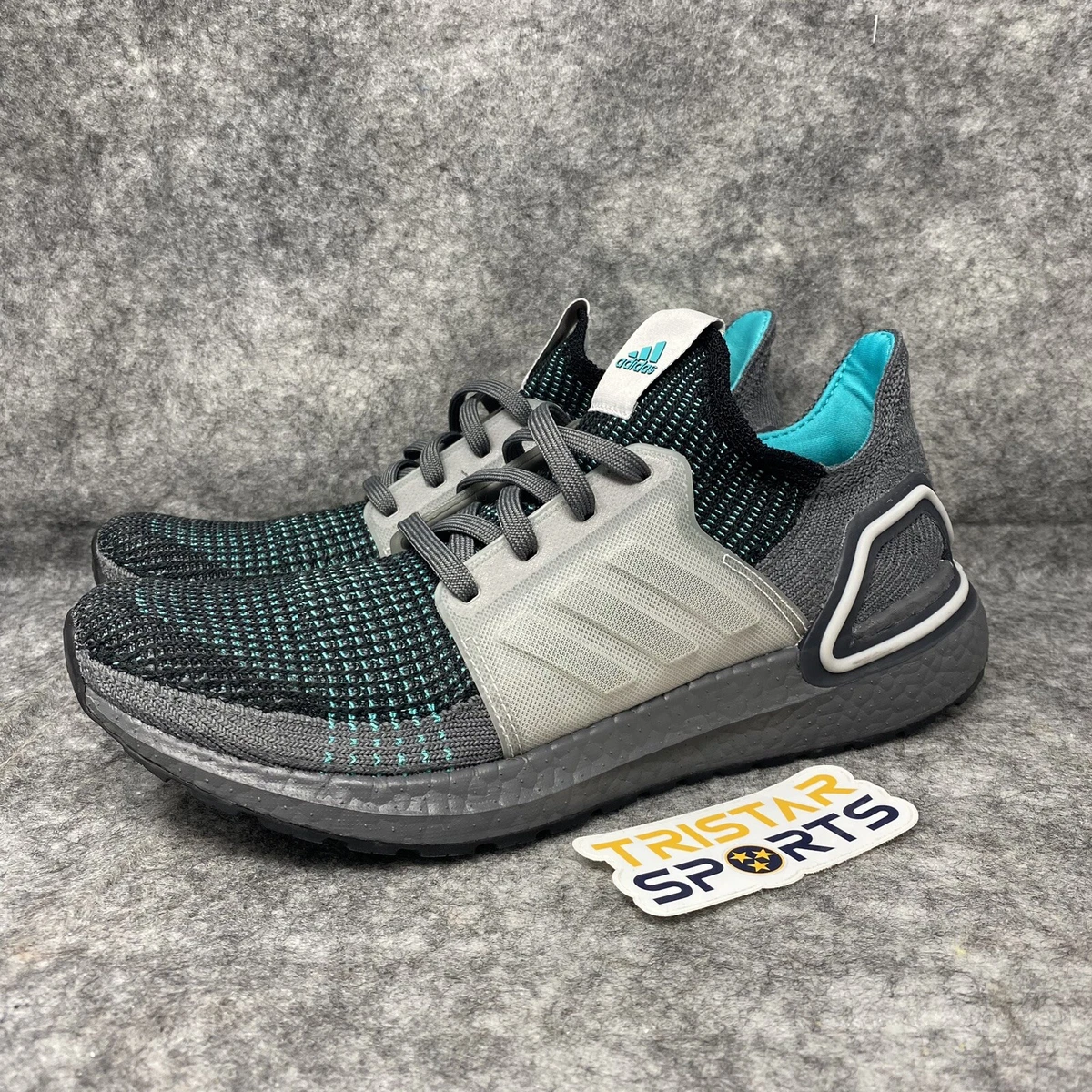 Adidas UltraBoost 19 Running Shoes Mens 8 Core Black Grey EF1339 Pre-owned  | eBay