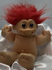 Vintage Russ Berrie Troll Soft Body Red Hair Plush 9" Doll