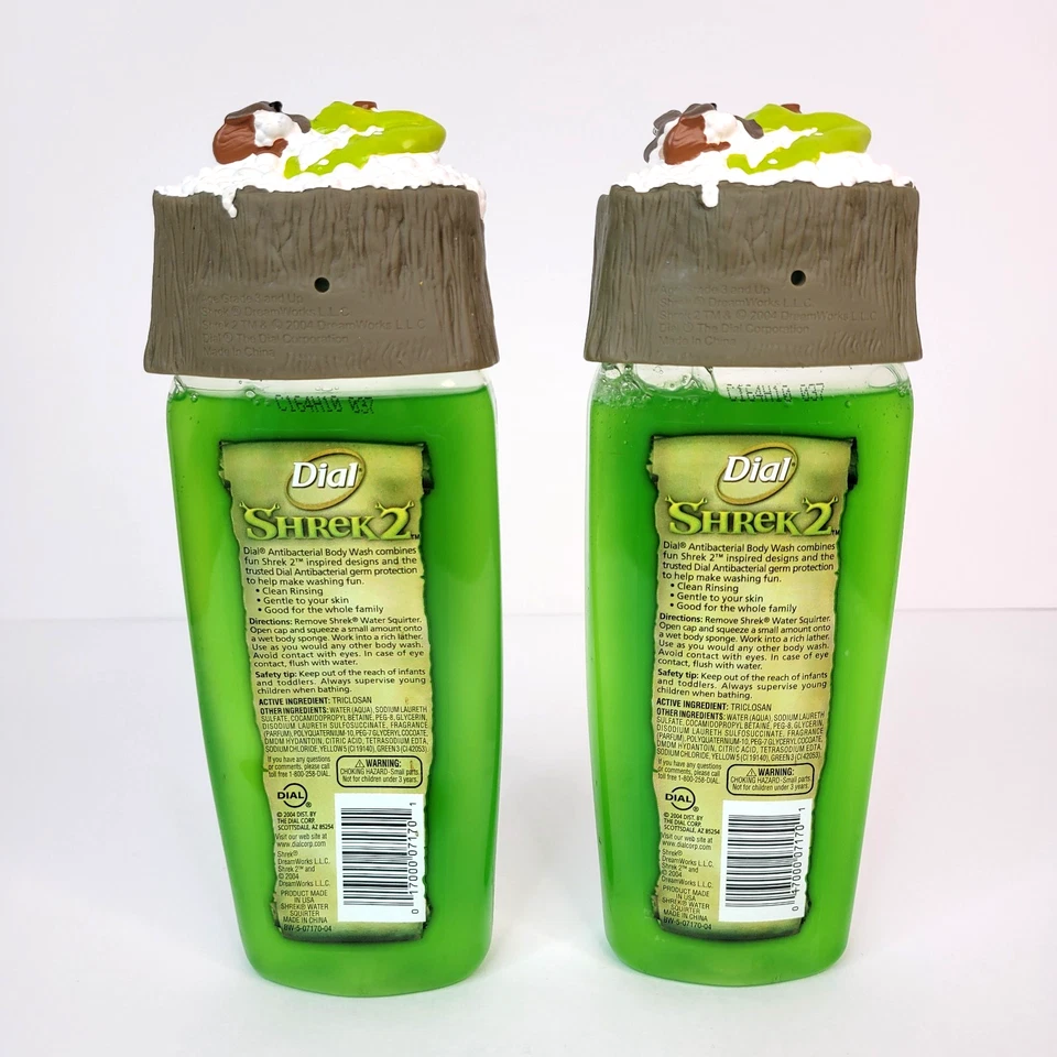 Vintage Shrek 2 Dial Body Wash Ogre Apple Scent Lot of 2 Bottles 12 fl oz - Image 3 of 4