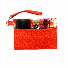 Cell Phone Pouch, Wristlet, Lined Zipper Clutch, Removable Strap, Travel Purse