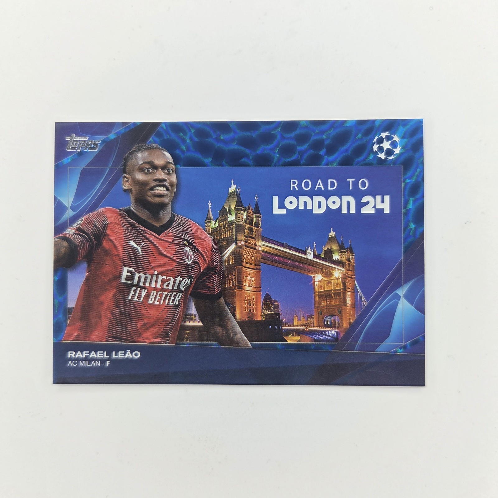 2023-24 Topps UEFA Rafael Leao Road To London 24 Insert Icy Blue /99 RF-1 Milan