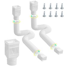 Uimoso Rain Gutter Downspout Extensions 2-Pack Flexible Downspout Extender White