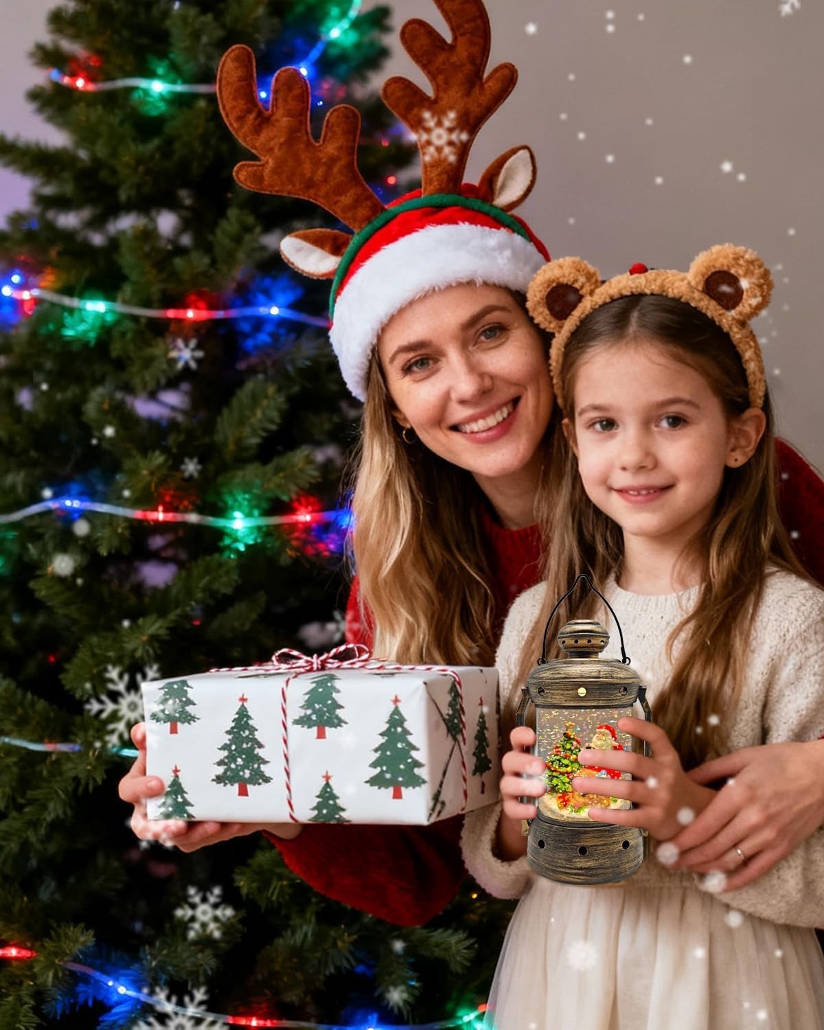 Christmas Snow Globes, Vintage Musical Christmas Snow Globe Lantern, Lighted ...