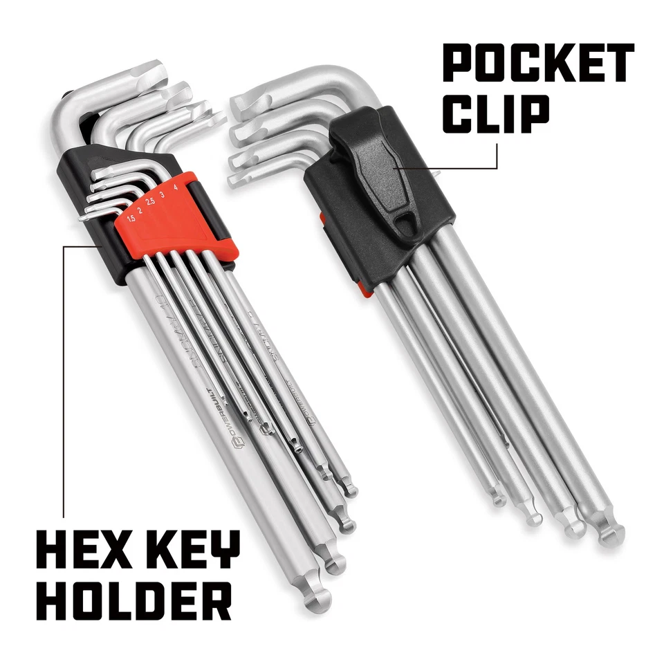 Powerbuilt 9 Piece Zeon Metric Hex Key Wrench Set for Damaged Fasteners - 240095 - Image 4 of 4