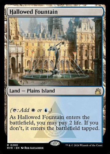 1x Hallowed Fountain - Foil NM-Mint, English Ravnica Remastered MTG Magic