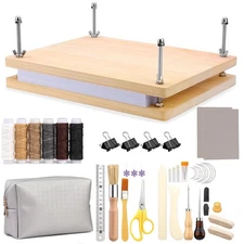 49 Pcs Book Binding Kits Wooden Book Press Materials Bookbinding Supplies for...