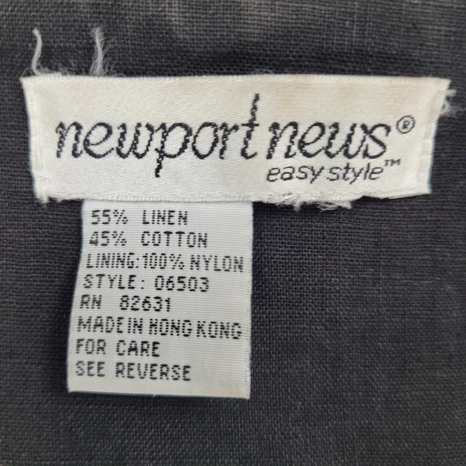 VTG Newport News Black Linen Cotton Blend 1 Button Blazer Suit Jacket Size XL - Image 3 of 4