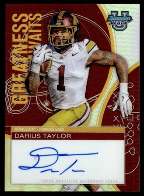 2025 Bowman University Best Greatness Awaits Auto Darius Taylor #GA-DT
