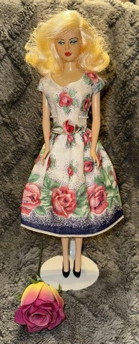 Hankie Couture Barbie Floral Dress Fits Barbie Vintage