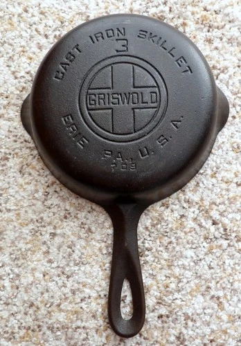 Old Griswold Cast Iron #3 Skillet Large Logo