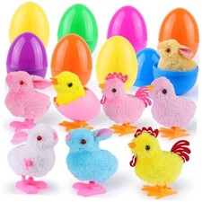 8 Pack Jumbo Easter Eggs Filled with Wind Up Toys Chicks 8 Pack Wind Up Toys