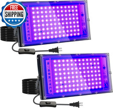 2 Pack 100W UV Black Light IP65 Waterproof Glow Party Light Stage Lighting...