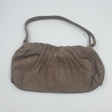 L.K. Bennett Clutch Bag Small Brown Suede Soft Slouchy Evening Handbag