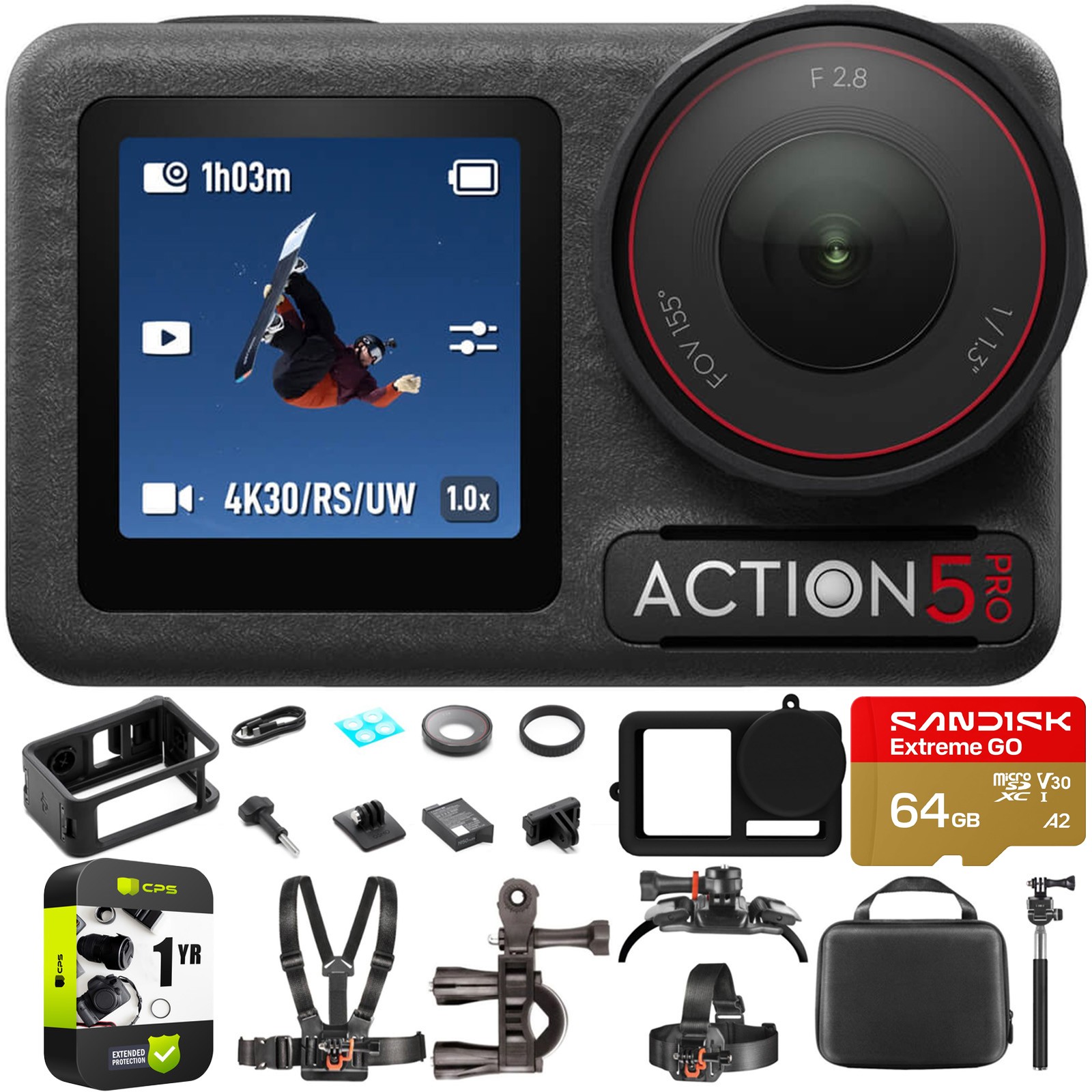 DJI CP.OS.00000377.01 Osmo Action 5 Pro Standard Combo + Action Accessories Kit