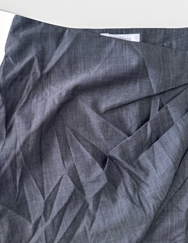 Max Mara Womens Pencil Skirt Gray Size Large Faux Wrap Side Zipper - Picture 2 of 7