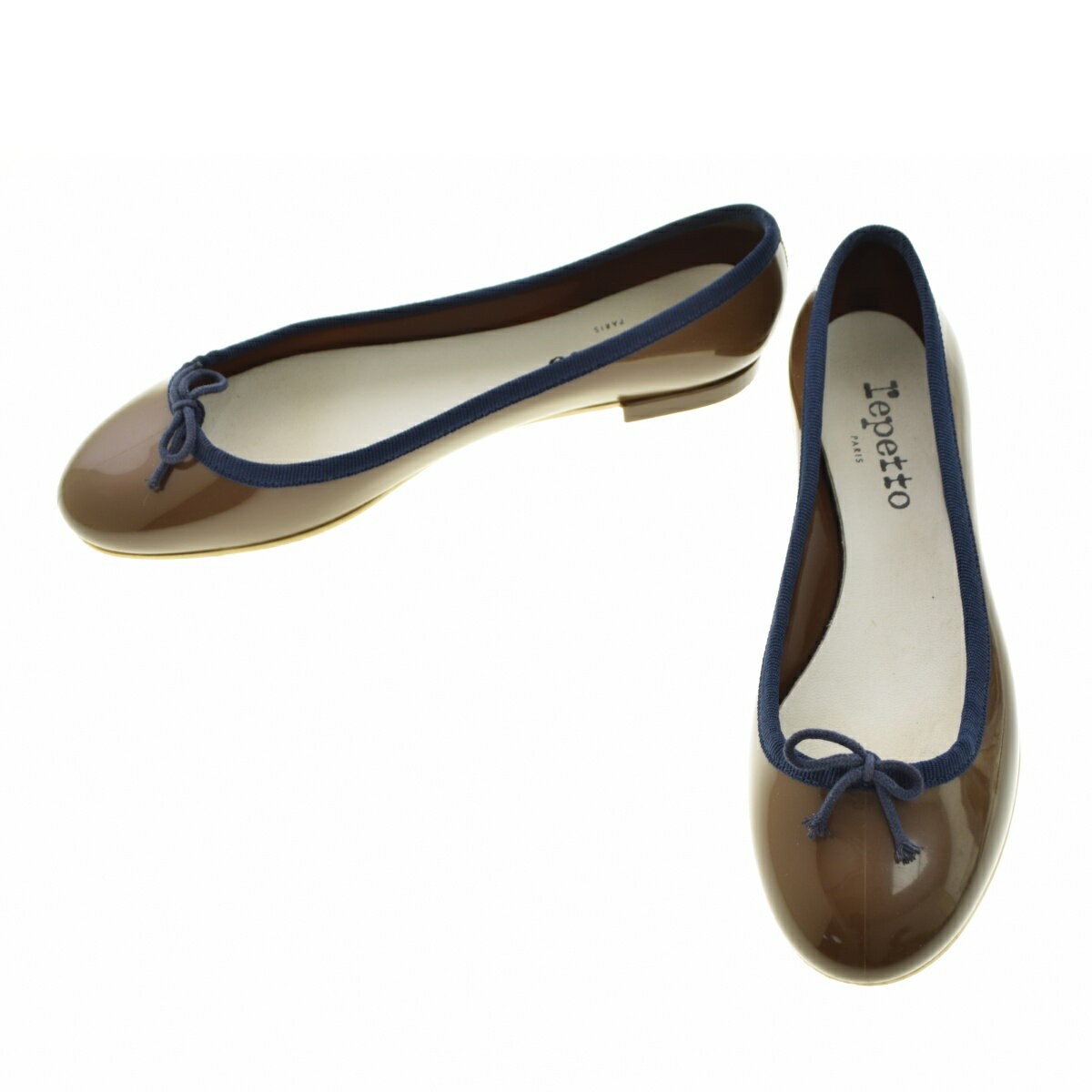 Repetto Flat Ballet Shoes Ribbon EU 37 US 7 Brown Authentic