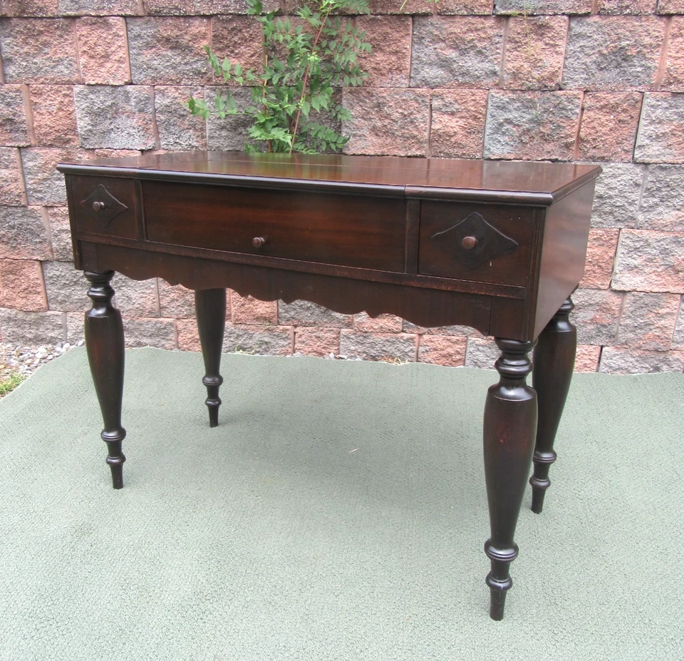 Escritorio antiguo Grand Rapids caoba espineta secretaria con silla Sikes Foto 4 de 4