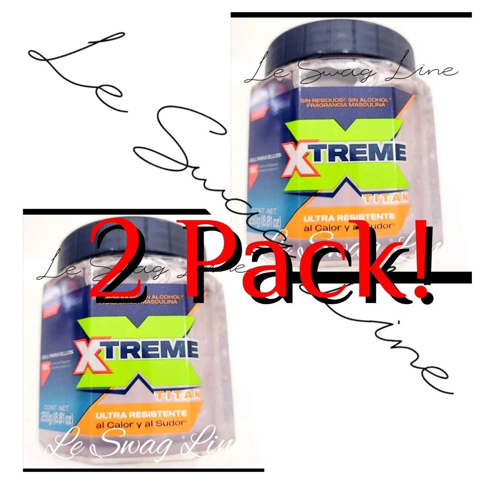 2X GEL XTREME PROFESSIONAL TITAN GEL PARA TODOS✅ WET LINE EXTRA HOLD 8.8oz 250g - Image 3 of 4